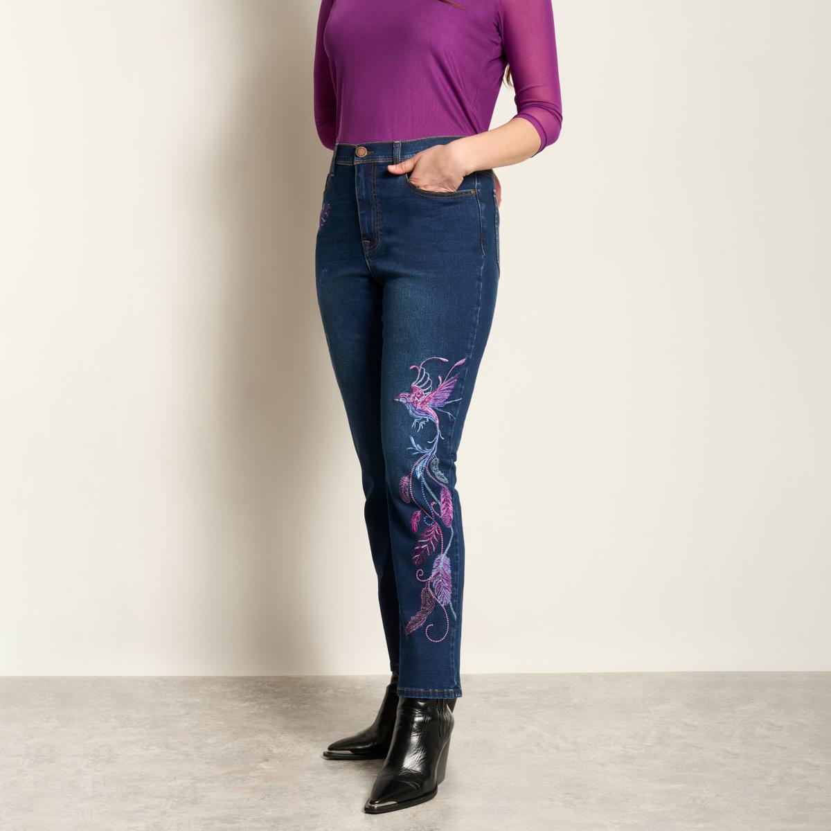 Windows-print Flared Jeans  Black